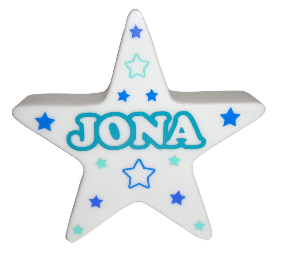 Miniaturbild: LED Stern Nachtlicht 12 cm mit Name und Geburtsdatum