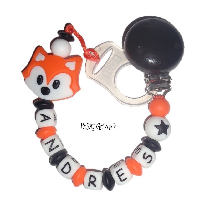 Miniaturbild: Silikonnuggikette mit Fuchs und Sternenperle
