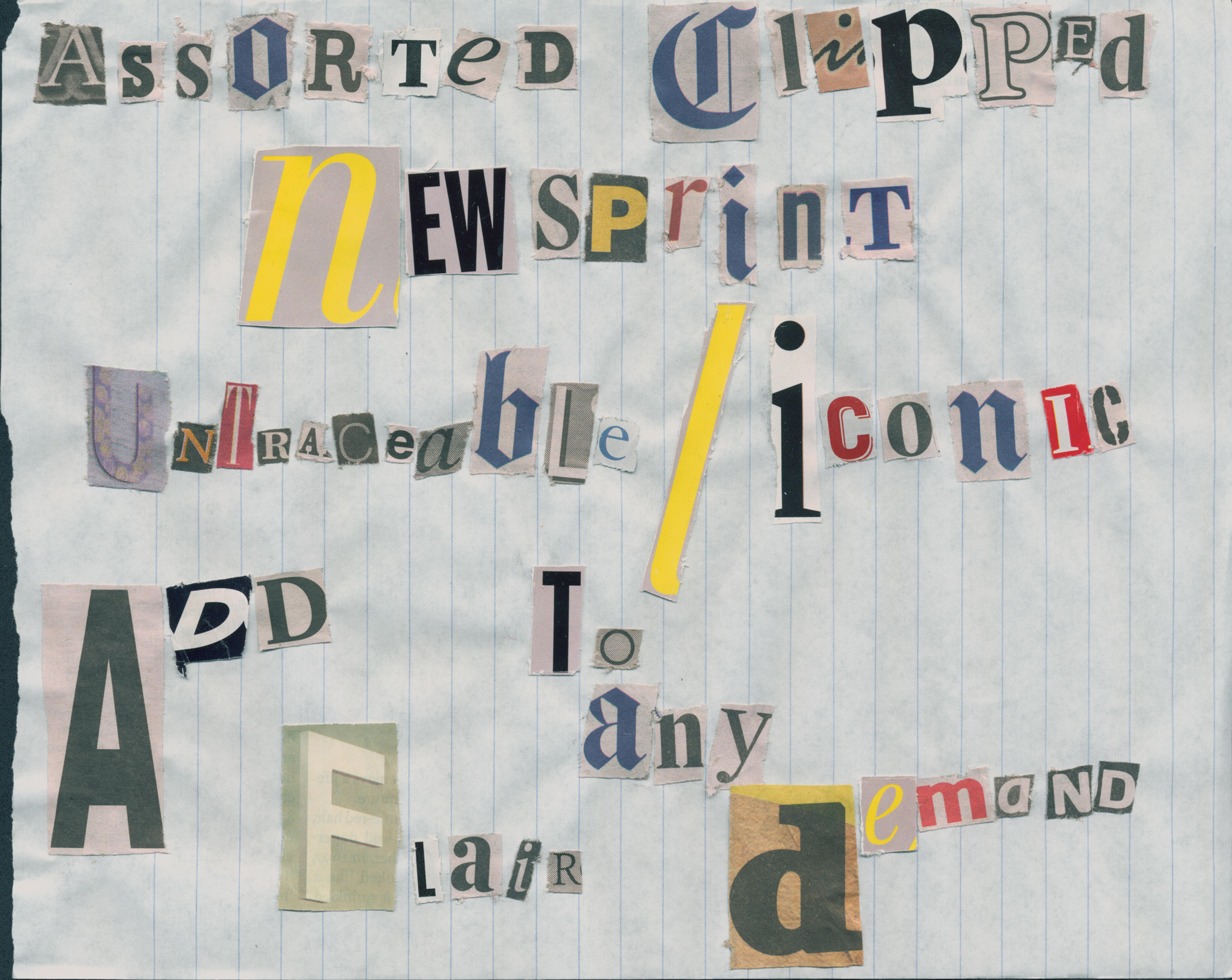 Assorted Clipped Newsprint