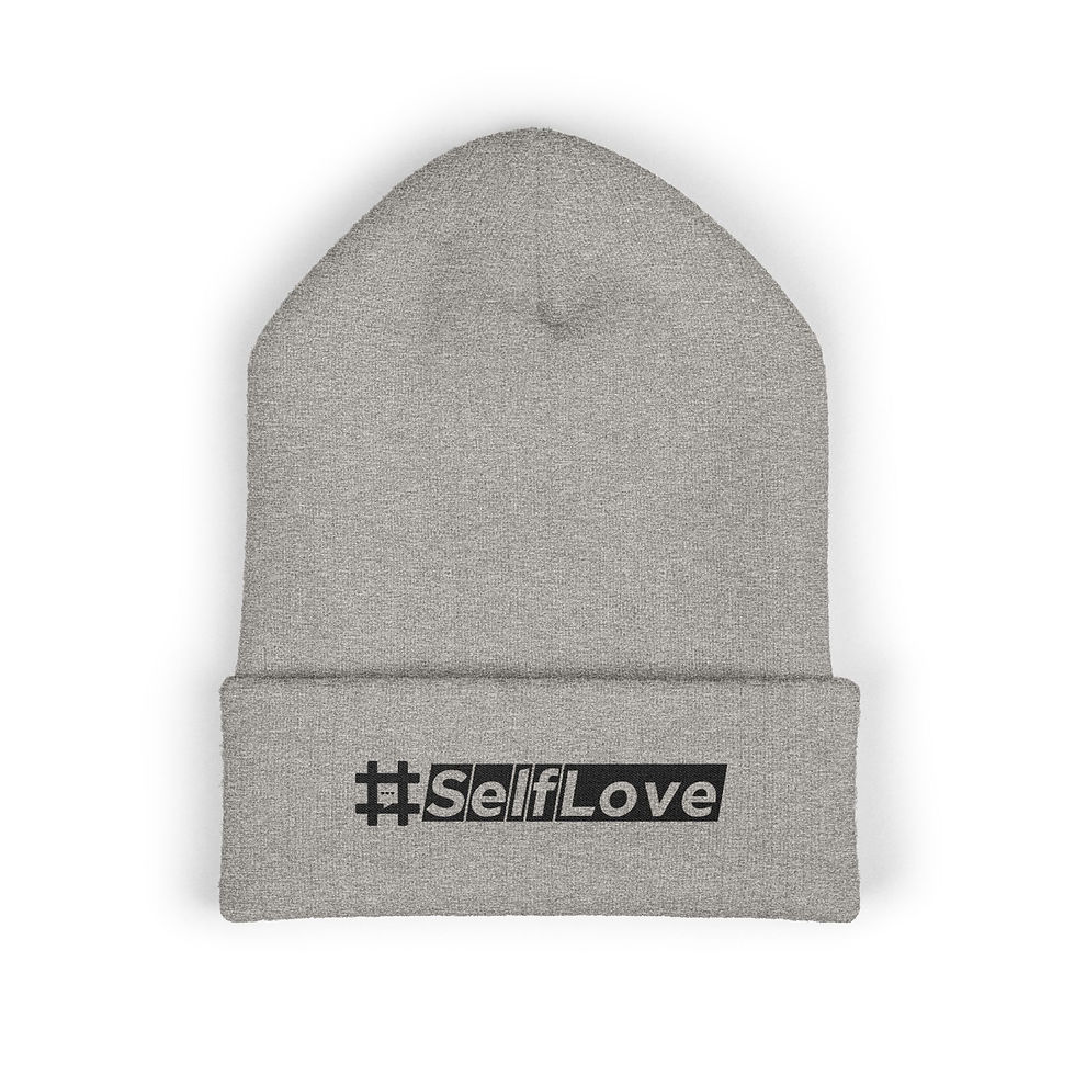 Thumbnail: SelfLove Embroidered Beanie — Classic Cuffed Knit Hat