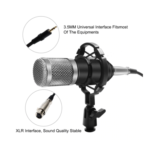 Miniaturebillede: Condenser Mikrofon med Popfilter & Arm