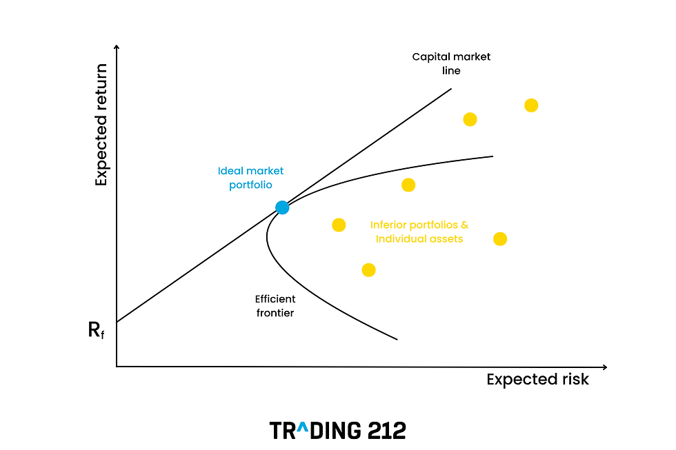 Gráfico risco x retorno com CAPM (imagem retirada de Trading 212)