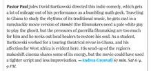 Chicago Reader Coverage of Pastor Paul @ the 23rd Annual Chicago Underground Film Festival!