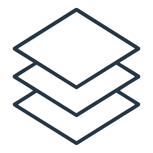 a stack of connecting layers