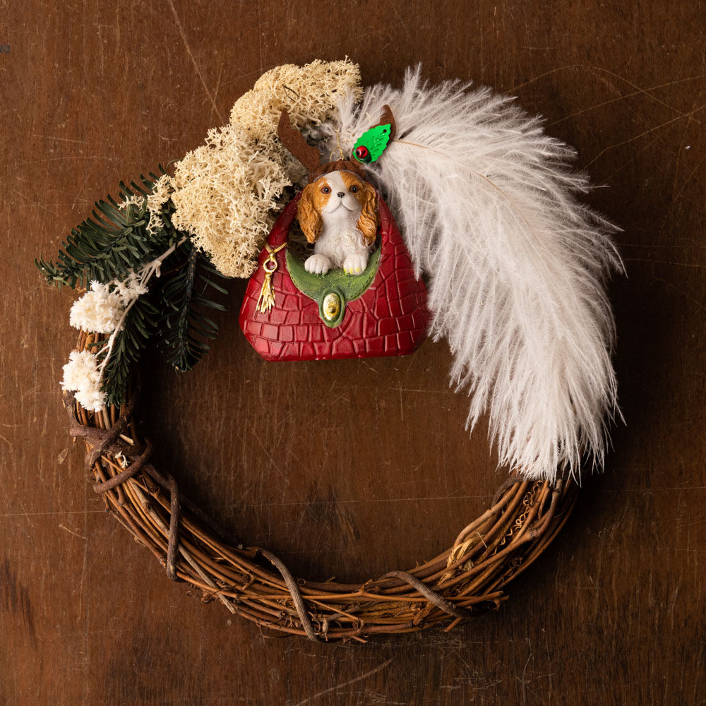 クリスマスワンちゃんリース