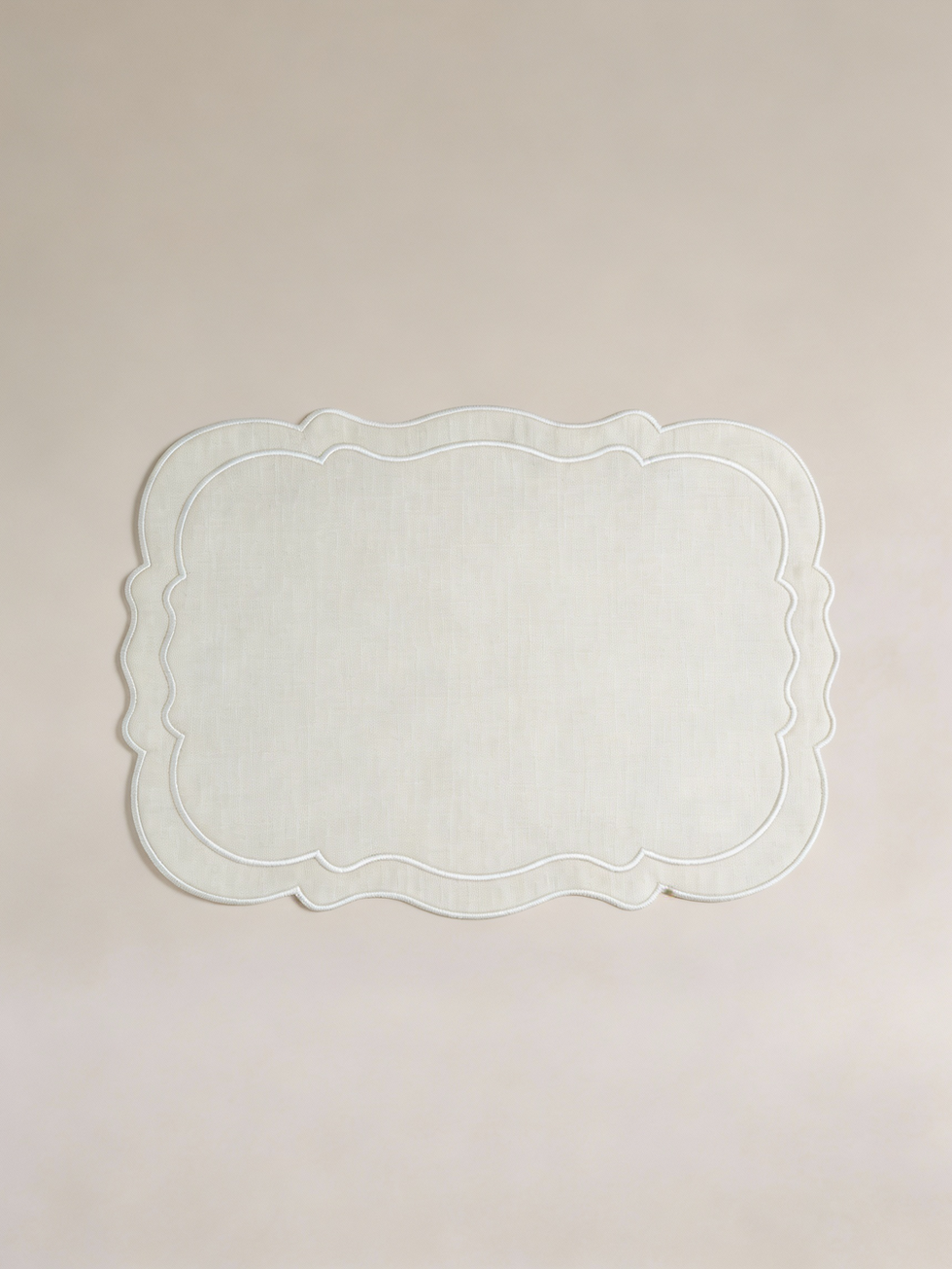 Individual Branco e Bege ondulado