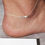 Thumbnail: 925 Sterling Silver Anklet with Silver Glitter and Plain Ball Detail