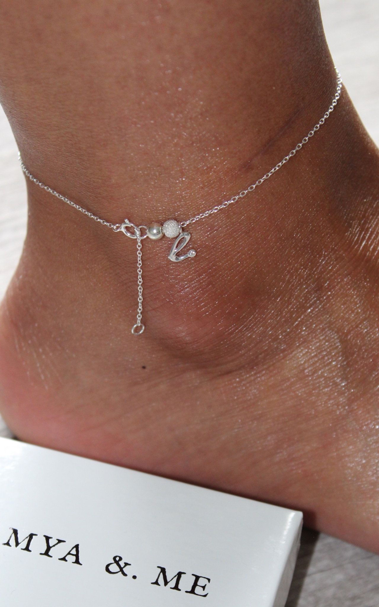 E Initial Anklet 925 Sterling Silver Mya Me Please make sure all spelling is correct, as we are not responsible for spelling errors. e initial anklet 925 sterling silver mya me