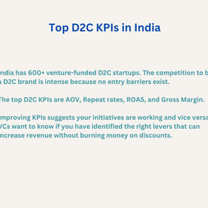 Top KPIs for early-stage D2C startups