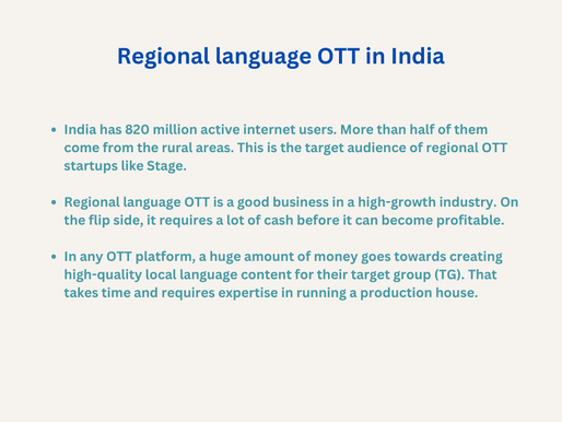 Building a regional OTT company in India