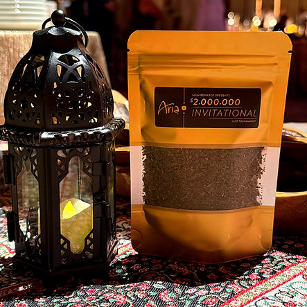 Pala $2,000,000 Invitational gift bag next to a lantern.