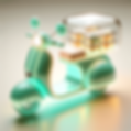 DALL·E 2023-10-25 23.13.40 - 3D Illustration_ A luminous glass scooter with green and past