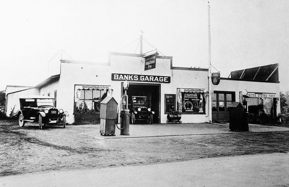 Banks Garage, Main Street (now Rte 6A). Courtesy of John Cullity.