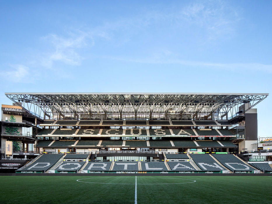 Providence Park seats by Hussey Seating Company, home of the MLS team Portland Timbers.