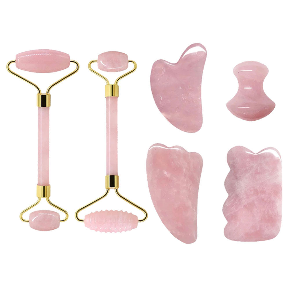 Rose Quartz Gua Sha & Facial Roller Set