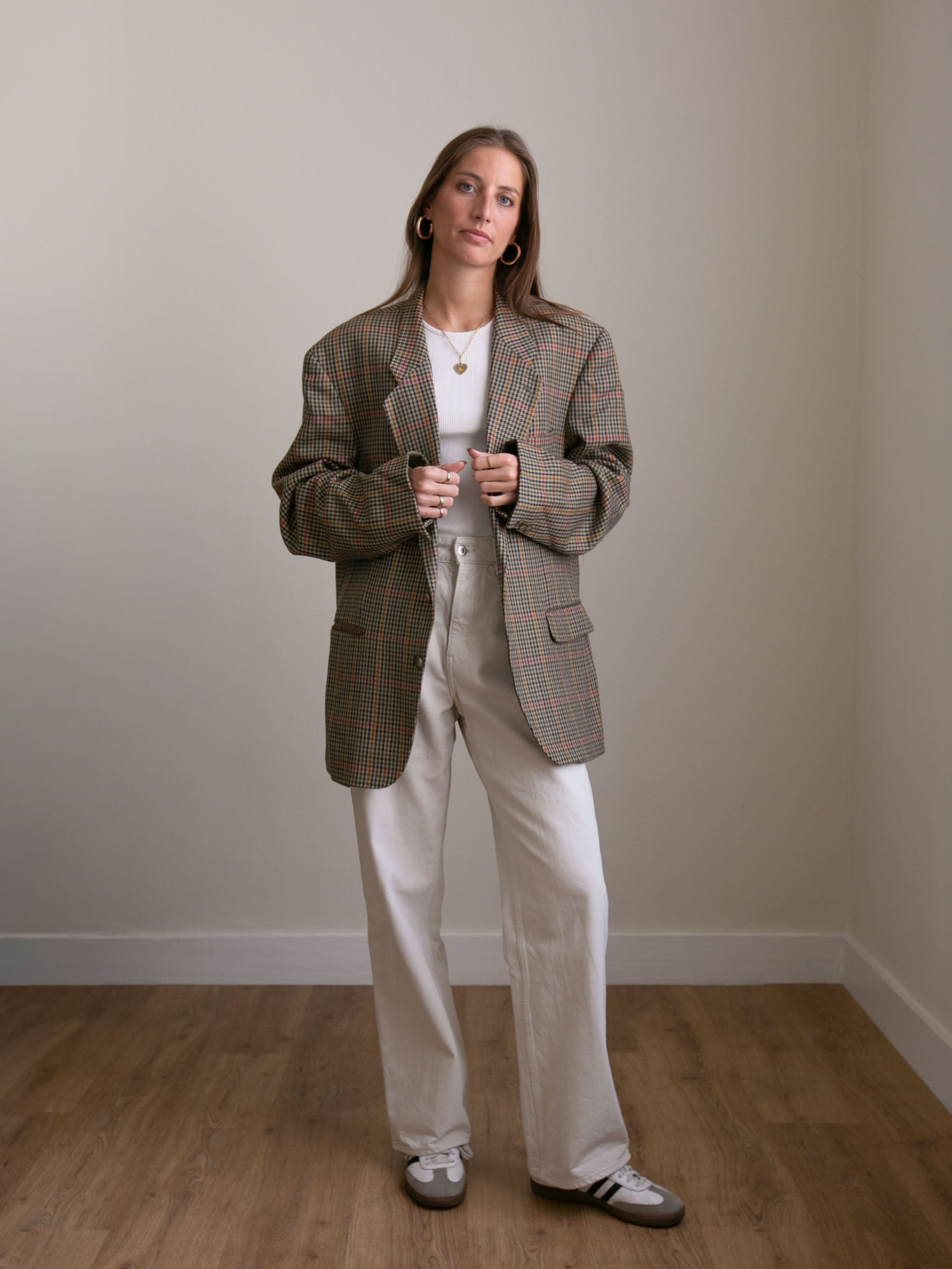 VINTAGE OVERSIZED PLAID BLAZER