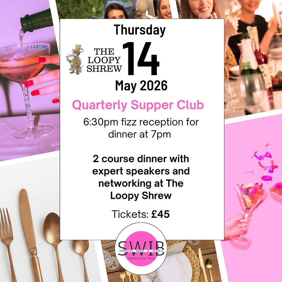 May Quarterly Supper Club - dinner and speakers at the Loopy Shrew