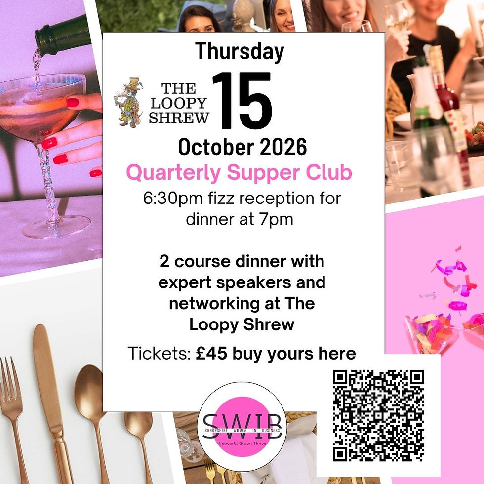 October Quarterly Supper Club 15th Oct - dinner and speakers at the Loopy Shrew