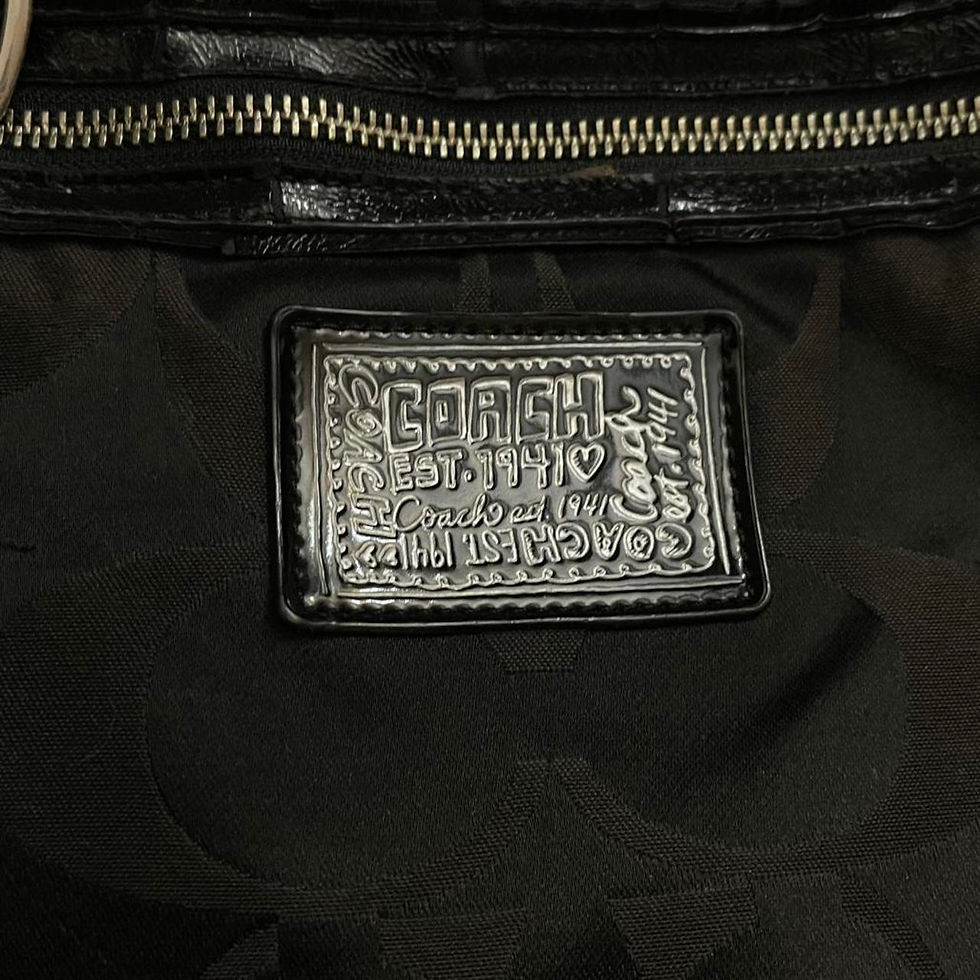 Thumbnail: Authentic Coach Black Signature Canvas Hobo Shoulder Bag