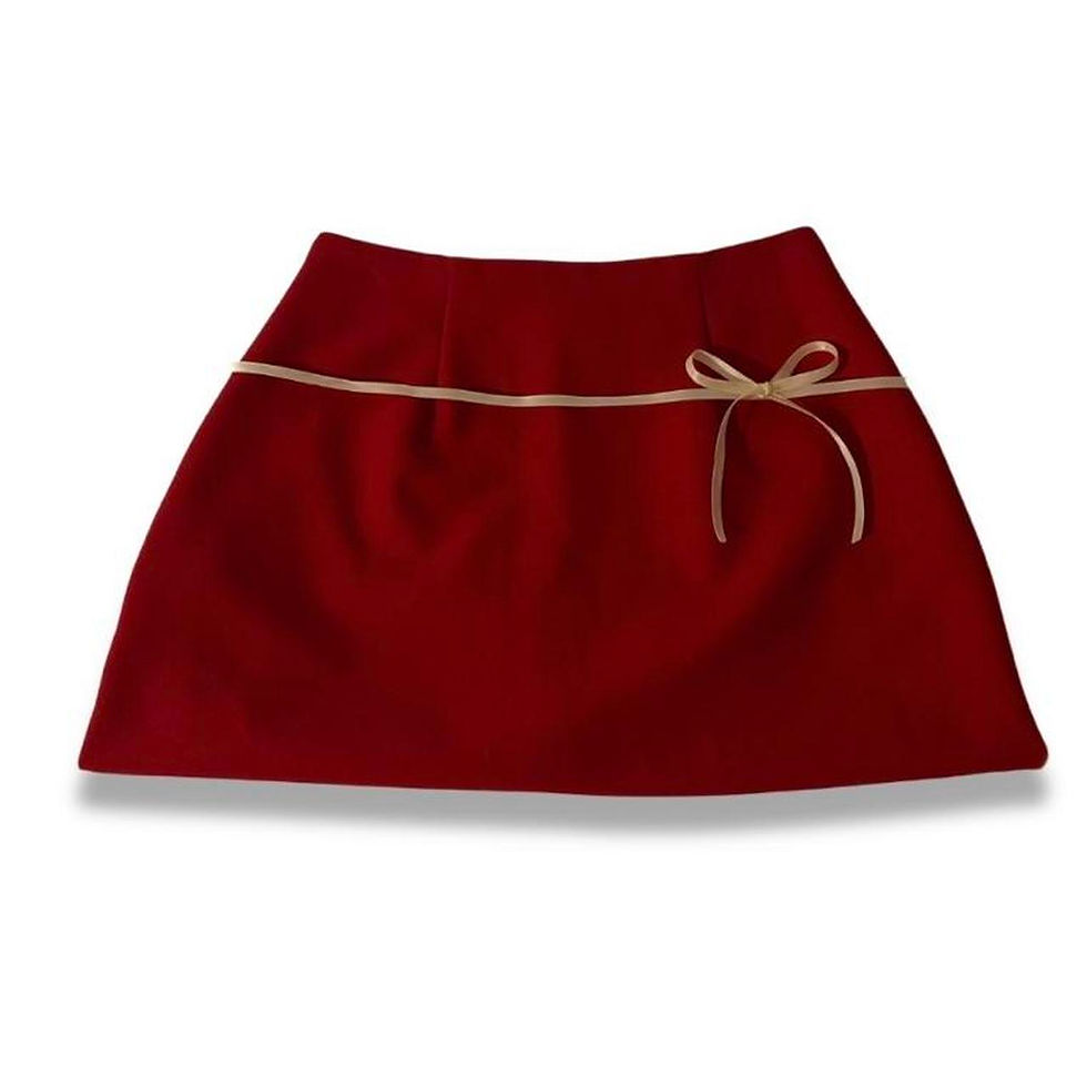Thumbnail: Red Skirt With Gold Ribbon Size S
