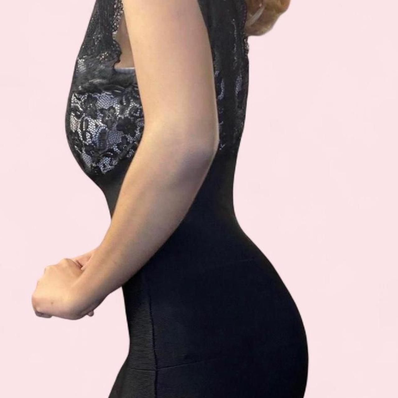 Unbranded Black Elastic Lace Bodycon Dress Size L