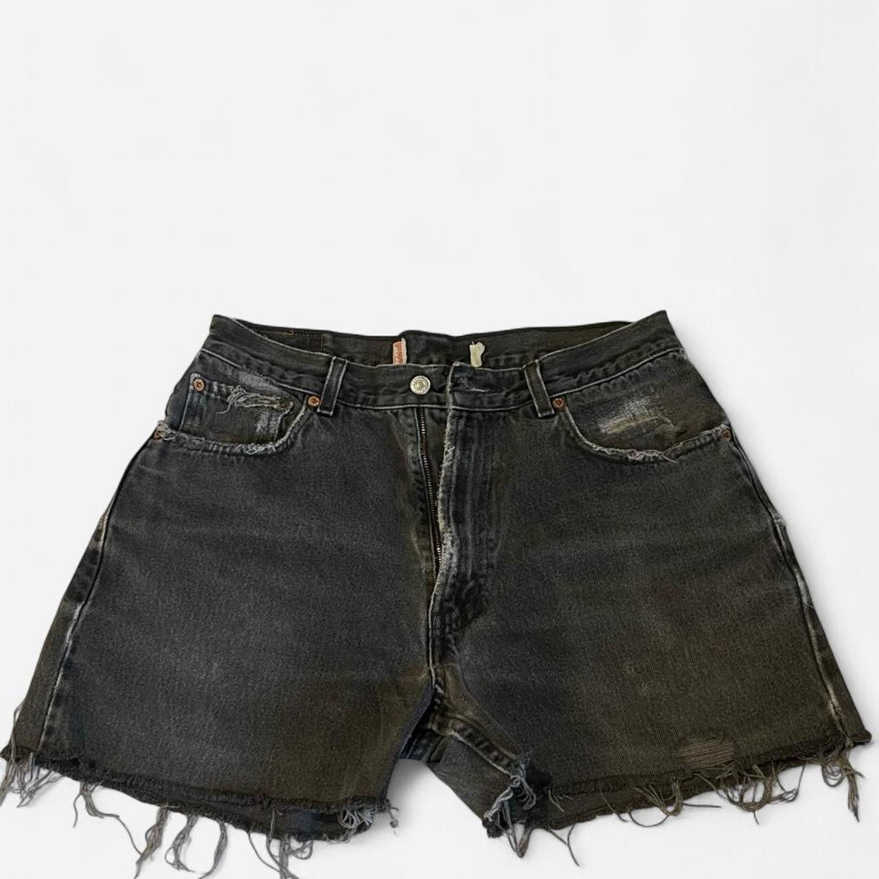 Levi's Women's Black Denim Shorts Frayed Hem Size M