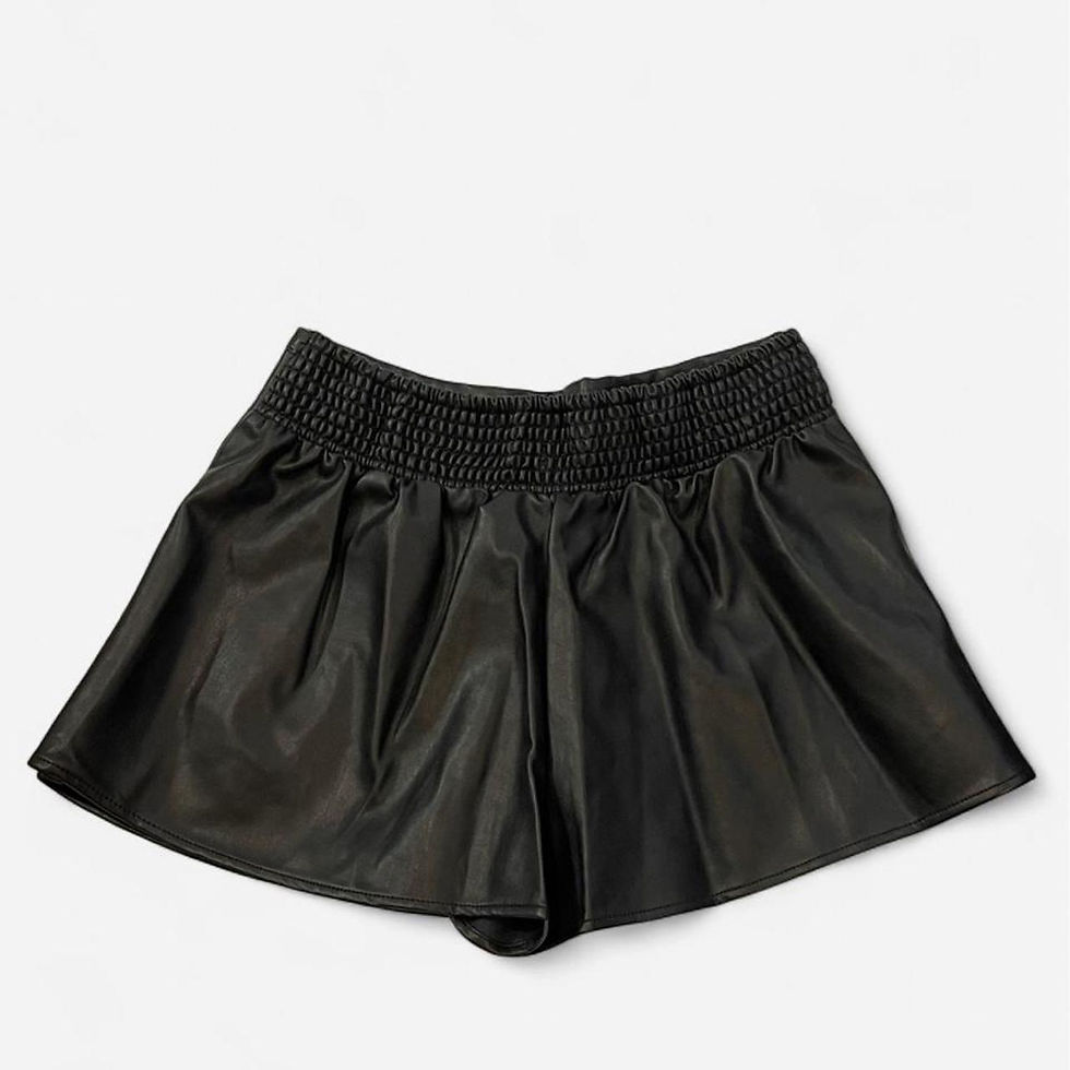 Thumbnail: We The Free Black Faux Leather Pleated Mini Skirt Small