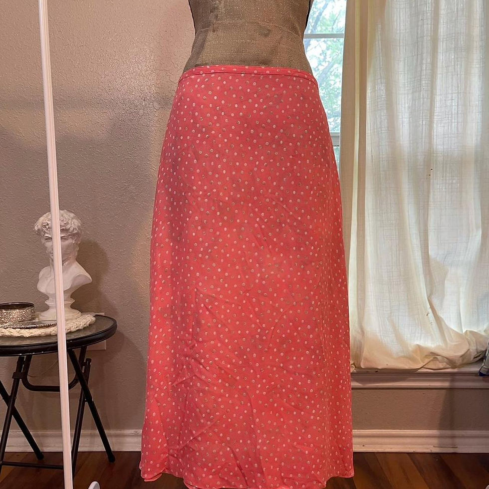Thumbnail: aft3rtlc_ Reversible Floral Polka Dots Maxi Skirt Pink Multi