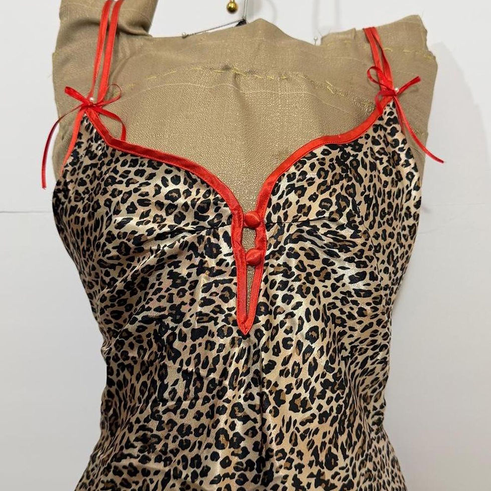 Leopard Print Mini Dress Red Bow Detail Size S