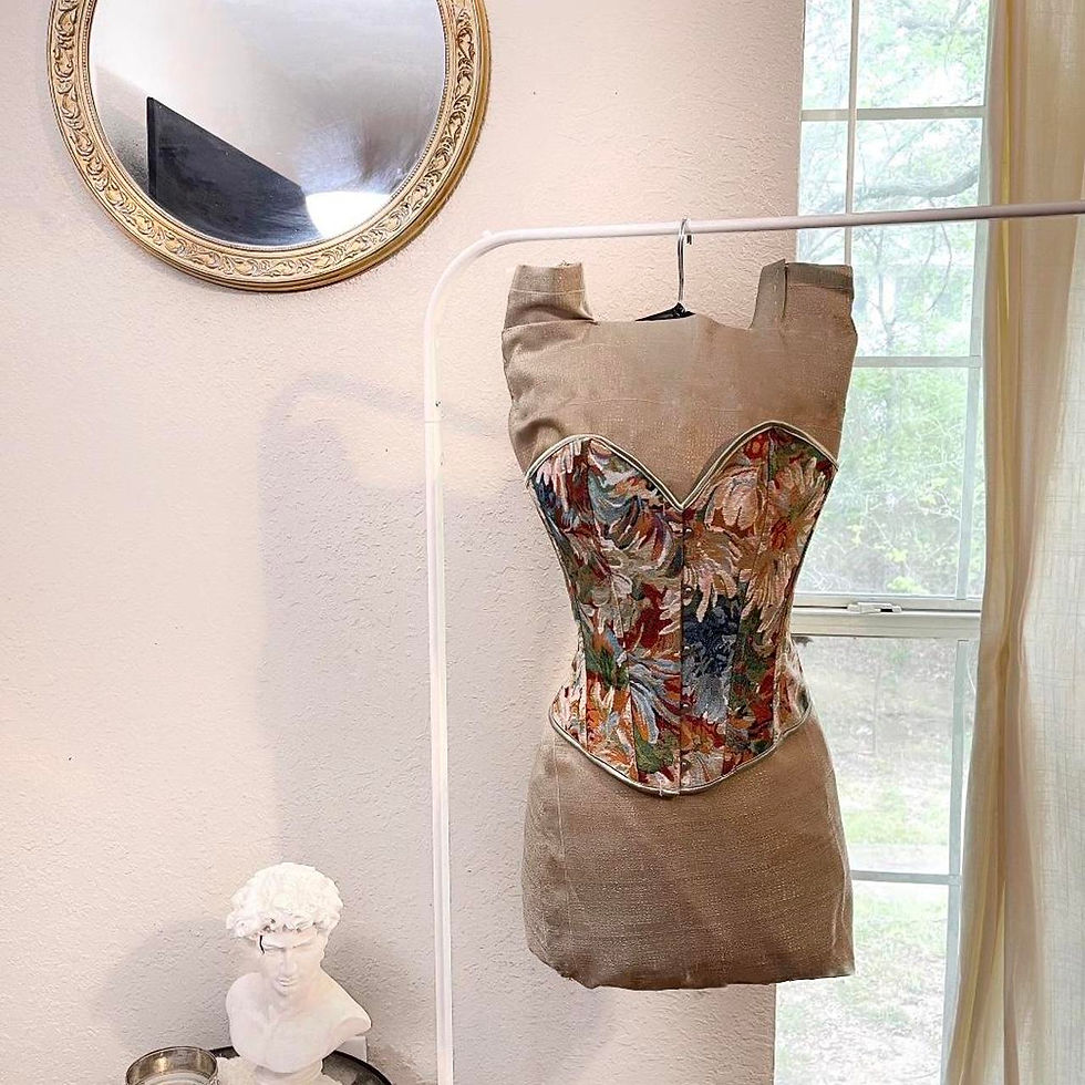 Thumbnail: aft3rtlc_ Multicoloured Floral Corset Top Boho Size S