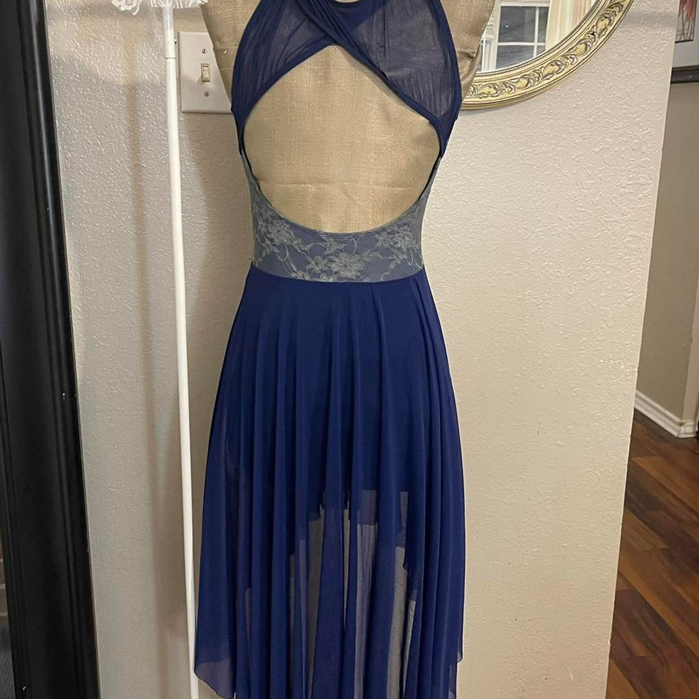 Thumbnail: Ballerina Navy Blue Lace Dress Size S Fairycore Party