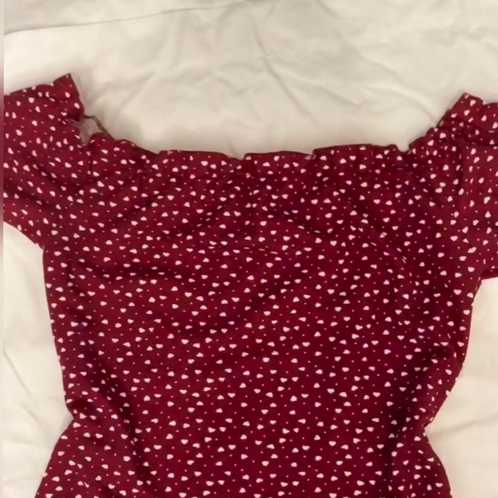 Red Polka Dot Off The Shoulder Dress Size S