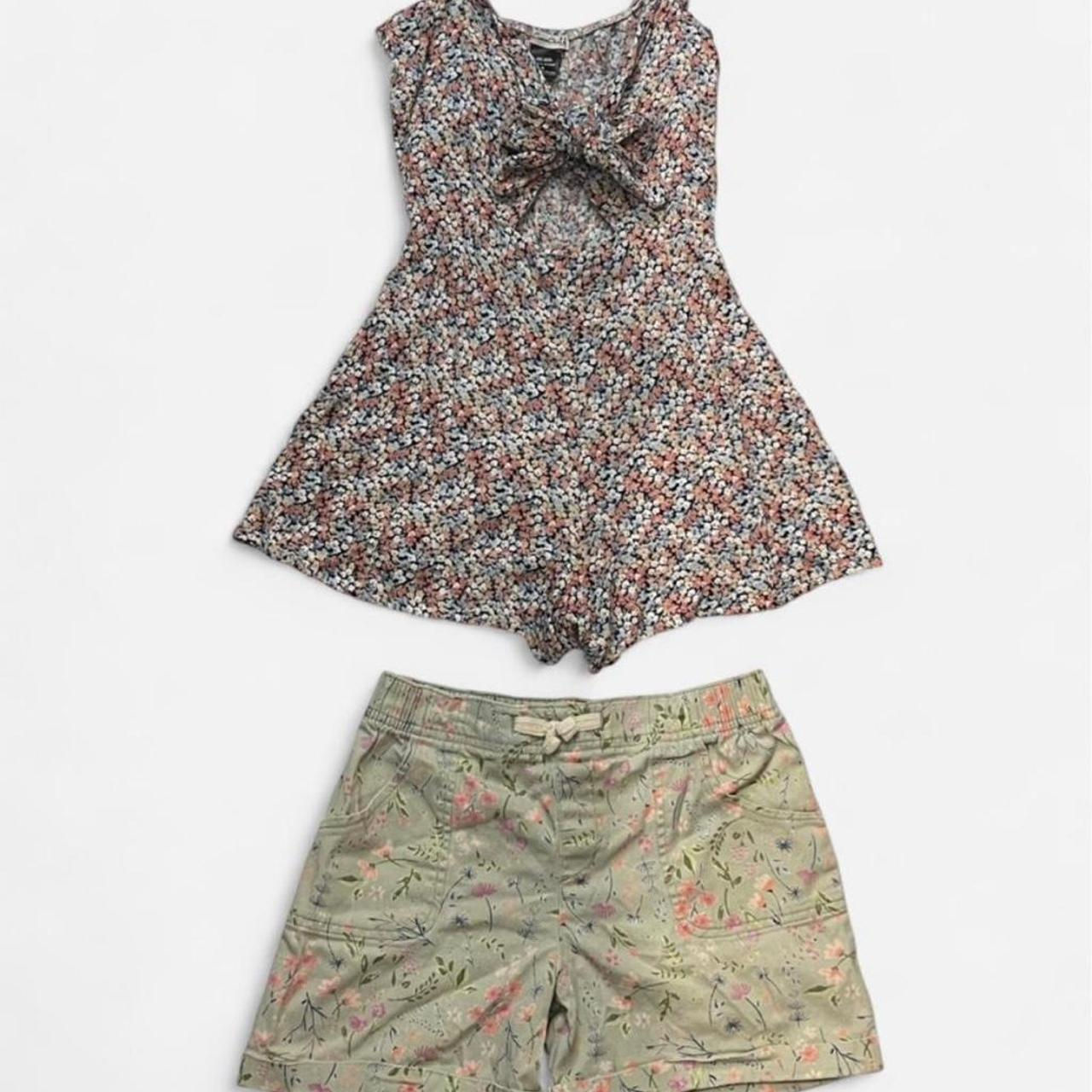 Other Women's Floral Print Shorts And Top Set Multi Green