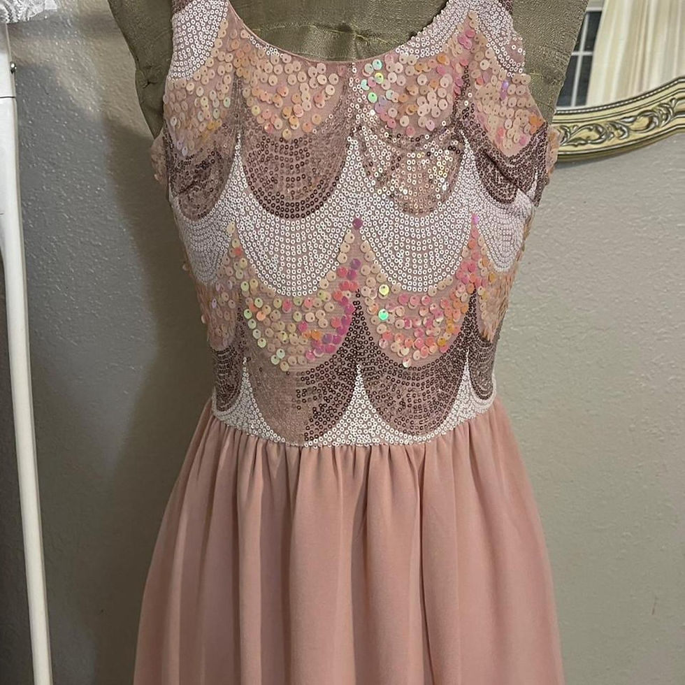 Altar'd State Pink Sequin and Lace Flowy Party Dress XS