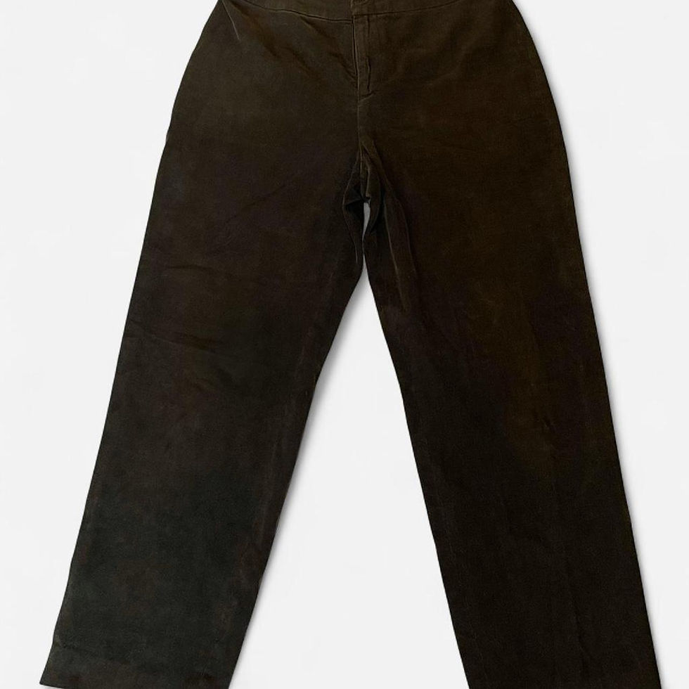Thumbnail: Vintage Corduroy Wide Leg Trousers Dark Green Brown Size 6
