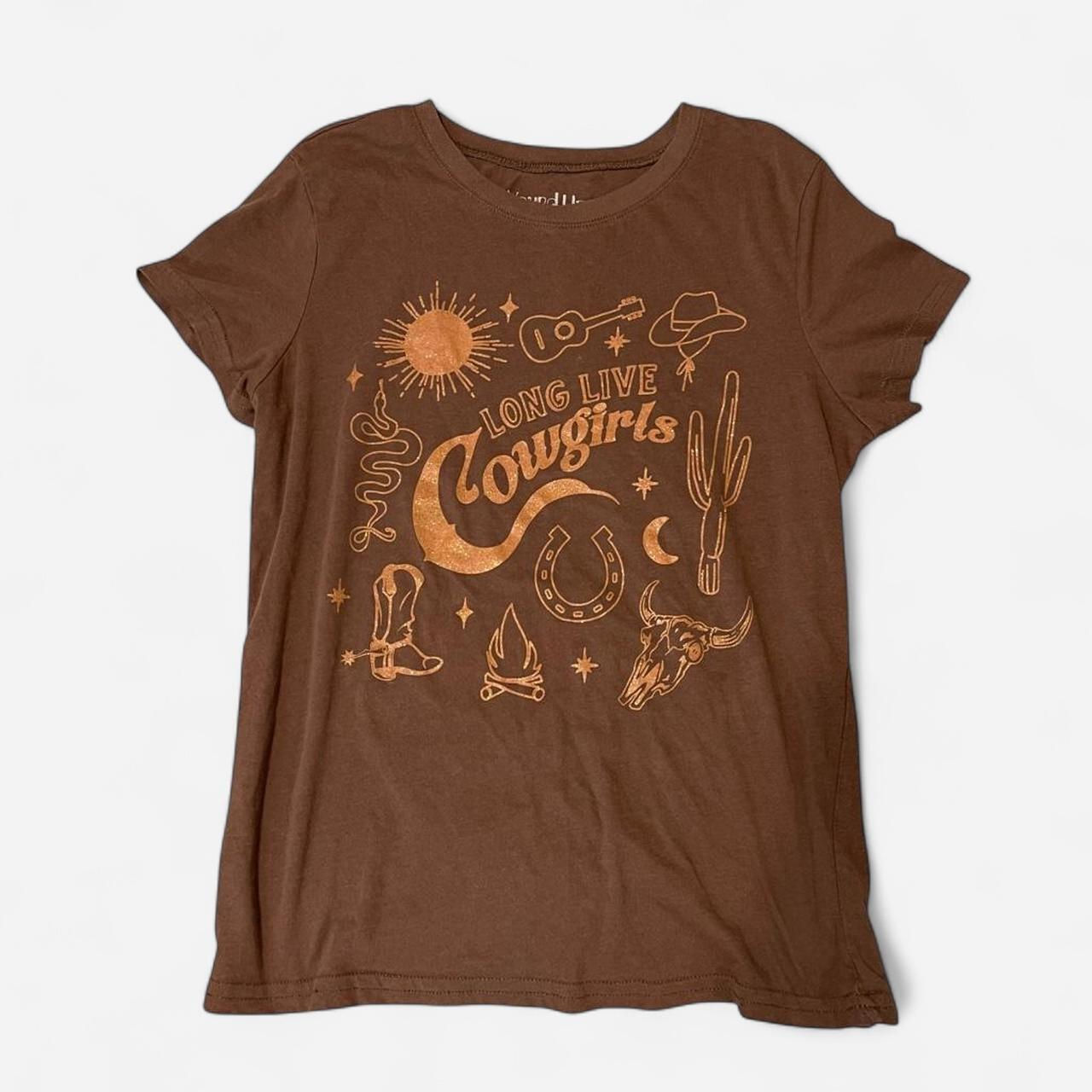Wound Up Long Live Cowgirls Y2K Vintage T-Shirt Brown M