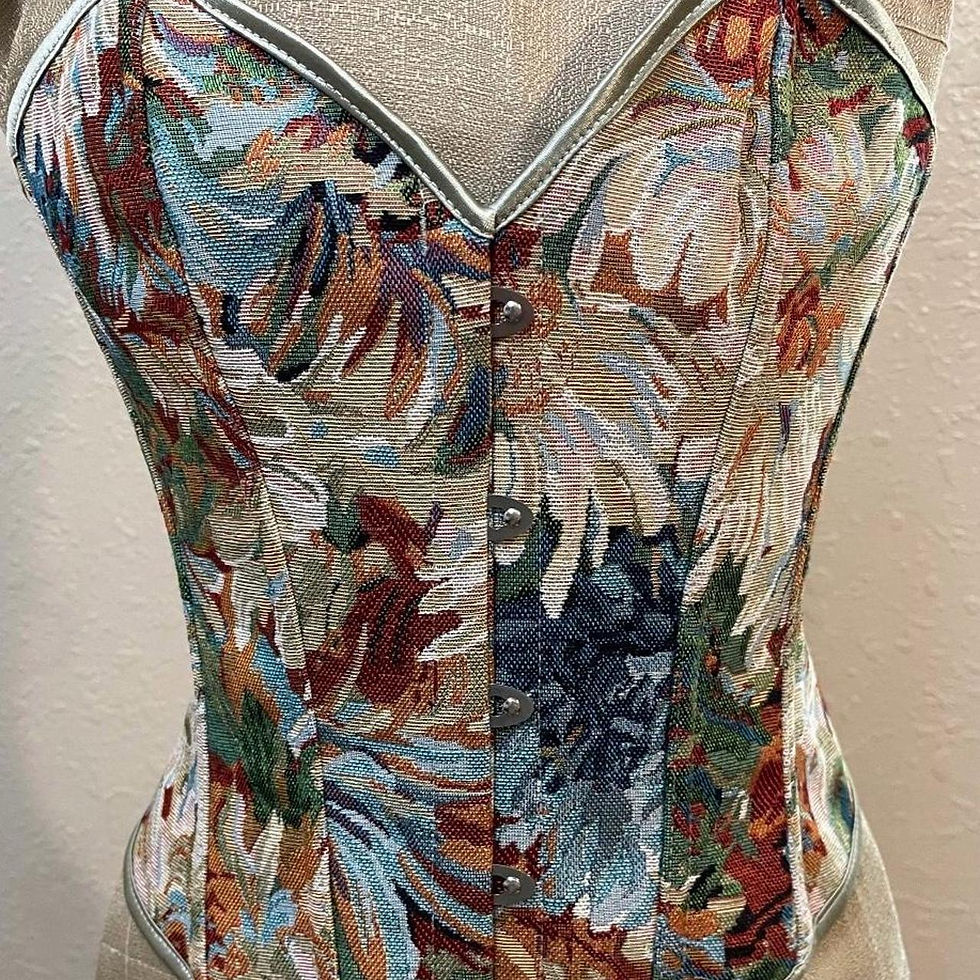 Thumbnail: aft3rtlc_ Multicoloured Floral Corset Top Boho Size S