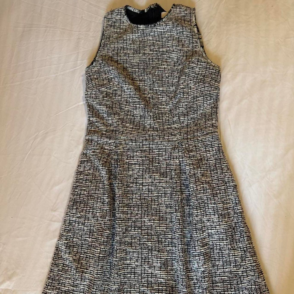 LOFT Women's Multi Dress Black White Tweed Zipper Size 0