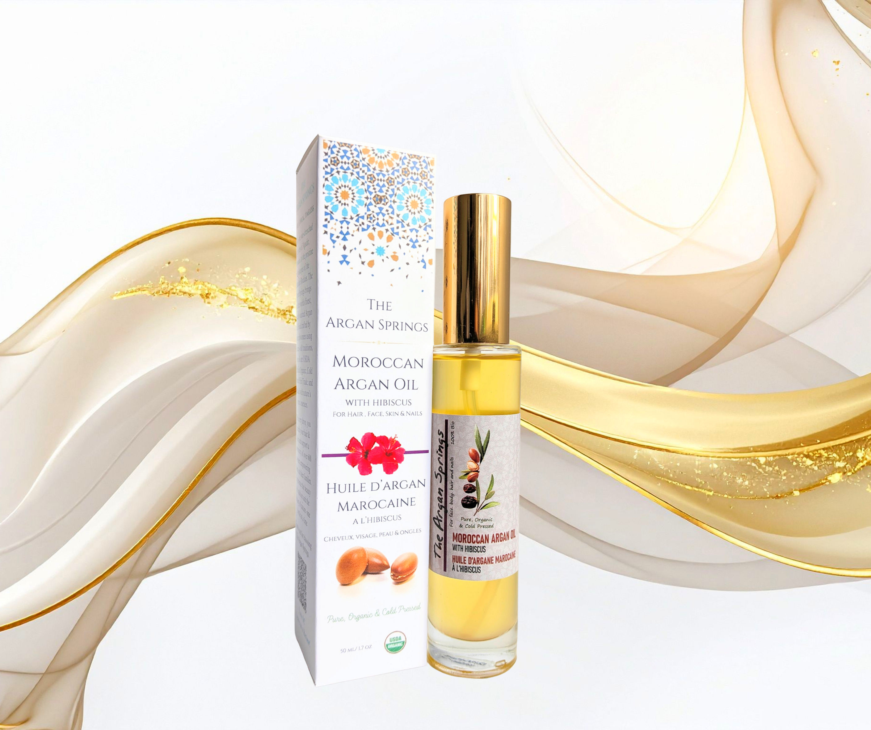 Organic Argan Oil with Hibiscus - 100 % pure