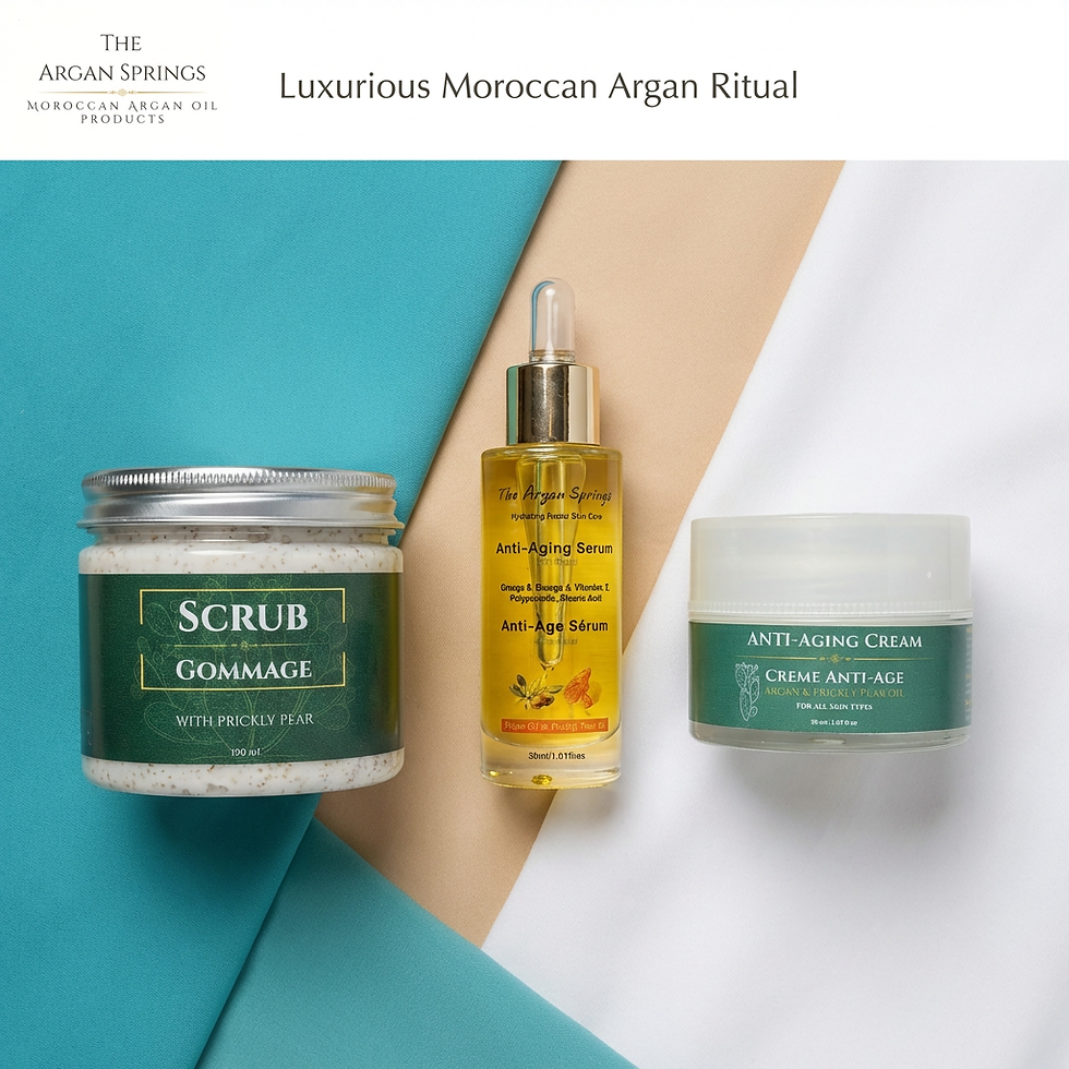 luxury moroccan skincare bundle with serum and anti aging cream
