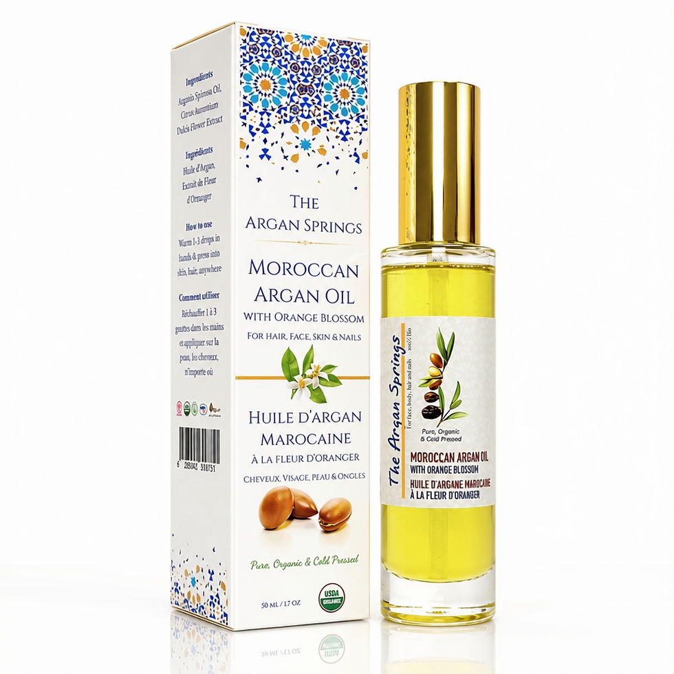 Organic Moroccan argan oil with orange blossom for brightening and hydration – The Argan Springs