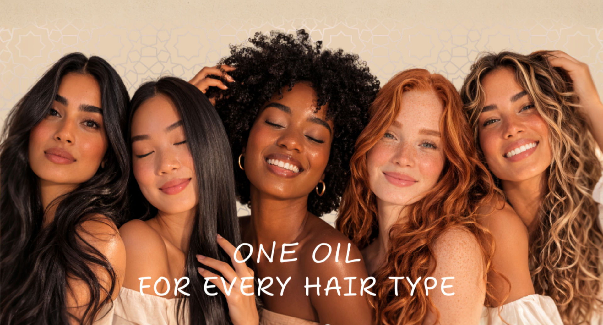 women with diverse hair types using Moroccan argan oil for healthy hair