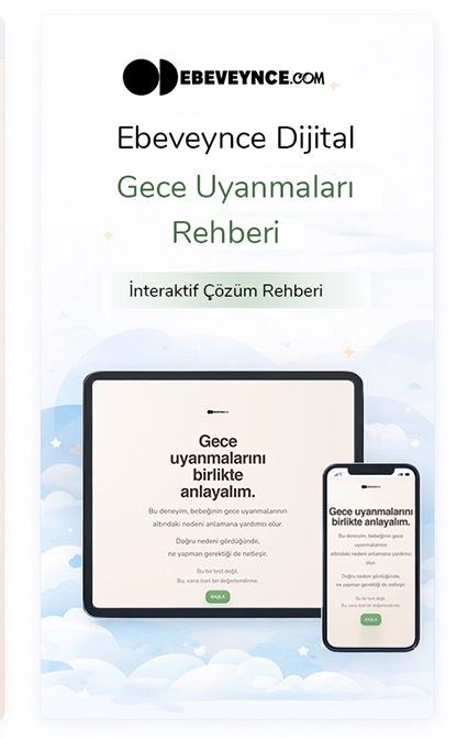Bebeğim neden gece uyanıyor? Gece sık uyanan bebek normal mi? 6 ay ve 1 yaş bebeklerde gece uyanmaları hakkında en çok merak edilen sorulara yardımcı olan interaktif dijital rehber.