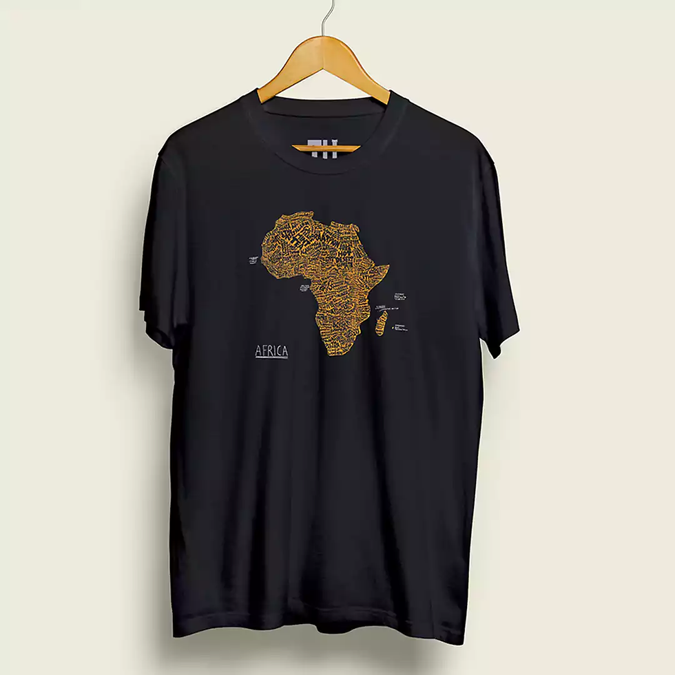 Afrika haritası %100 pamuklu bisiklet yaka regular kalıp tasarım TÜşört