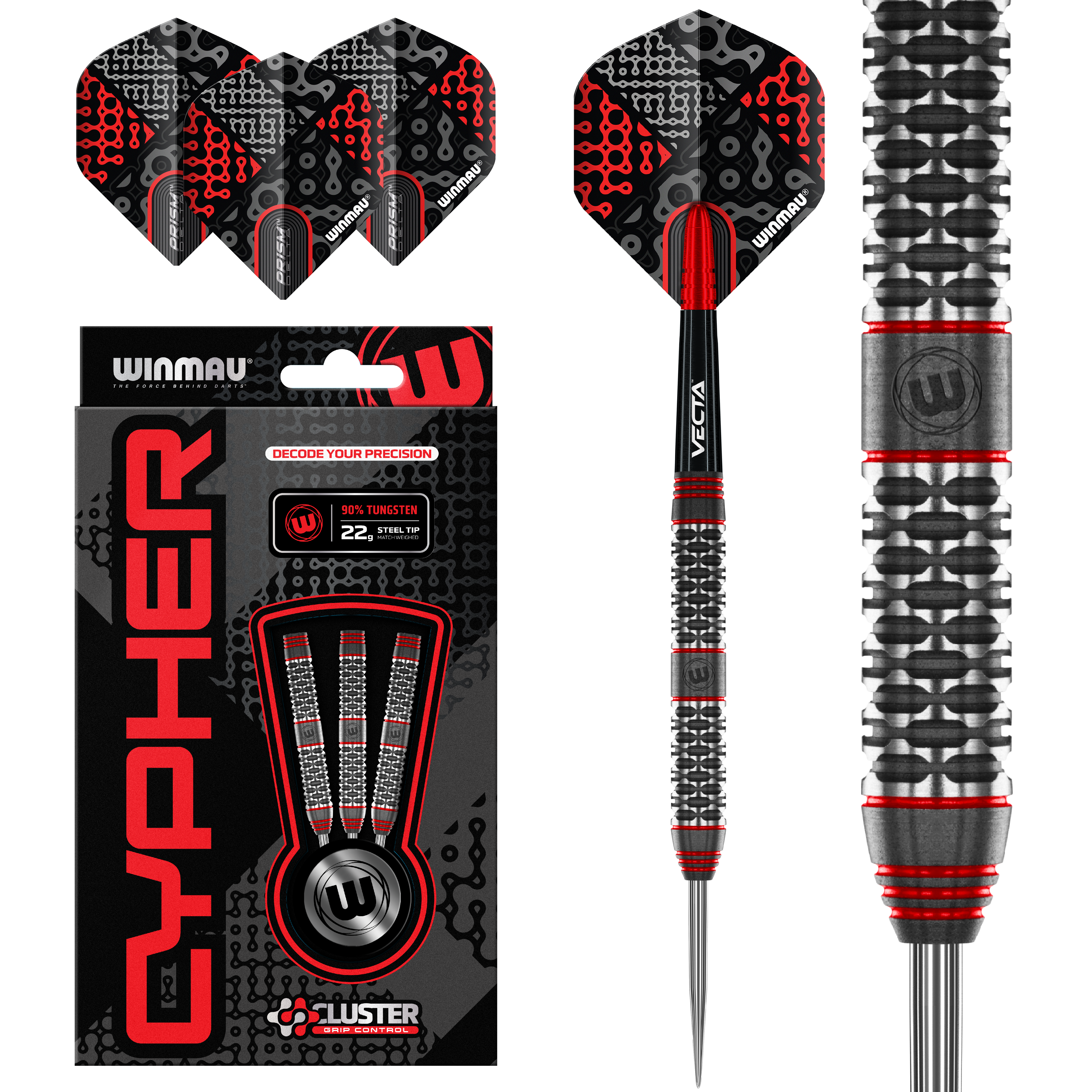 Winmau Cypher 90% Tungsten Steel Tip Dart Set