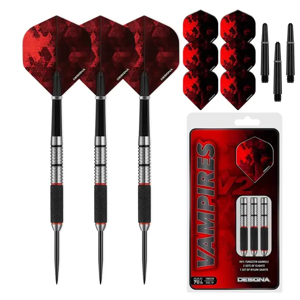 Thumbnail: Designa Vampires V2 Darts - M3 - Steel Tip Dart Set