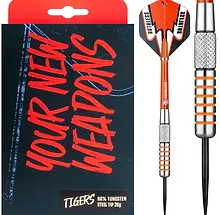 Ruthless Tigers Darts - 90% Steel Tip Tungsten - Rear Knurl - 26g