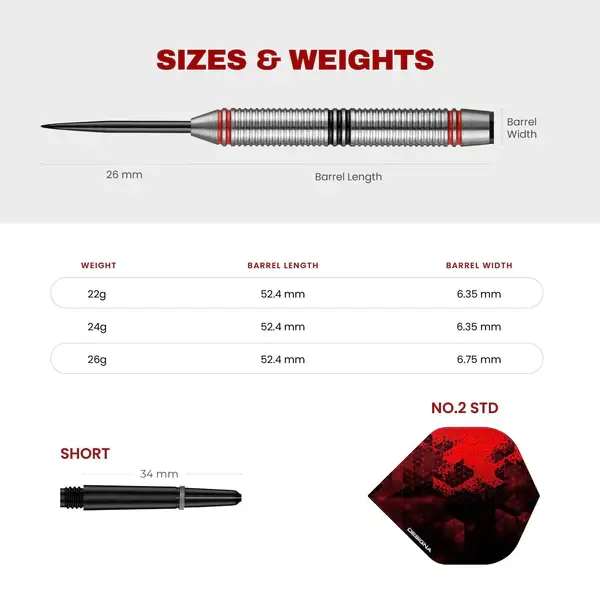 Thumbnail: Designa Vampires V2 - M4 - Steel Tip Dart Set