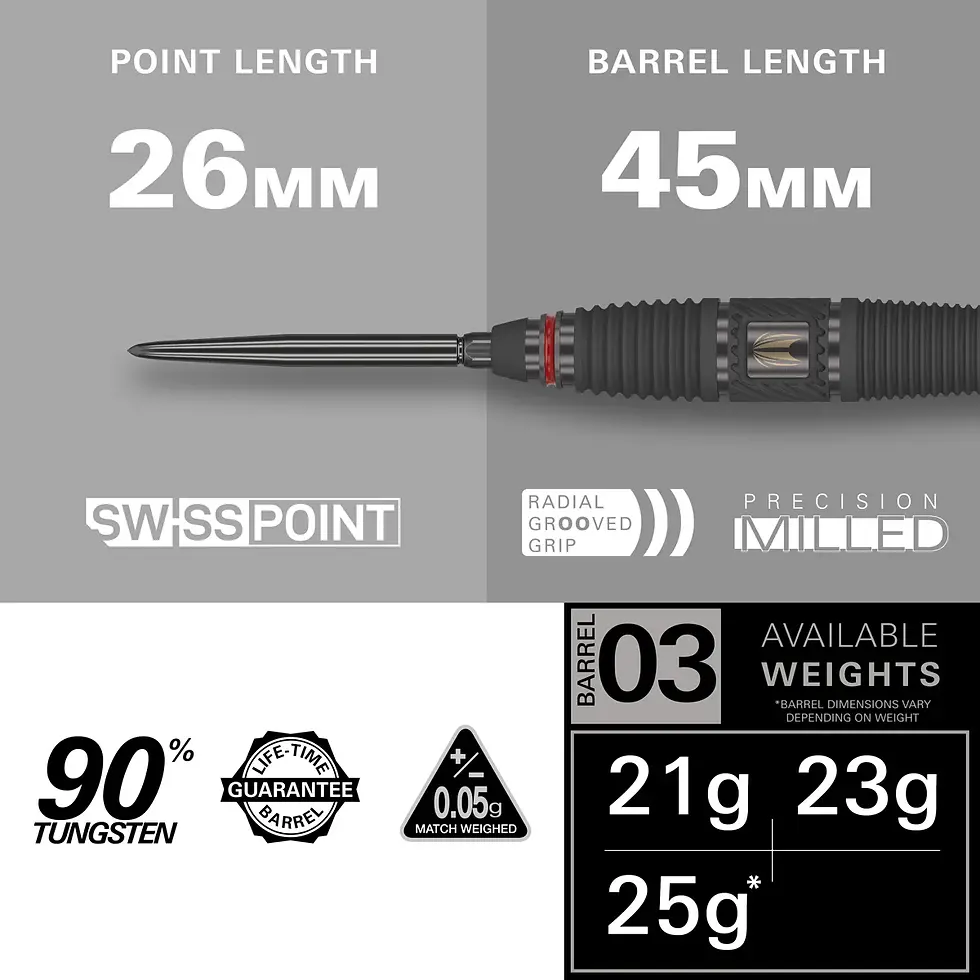 Thumbnail: Target Scope 03 90% Tungsten Swiss Point Steel Tip Dart Set