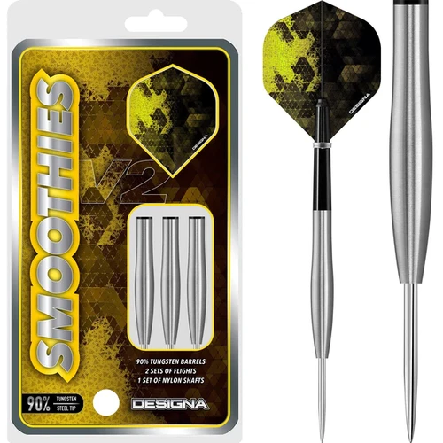 Designa Smoothies V2 Tungsten Darts Set, Wählbar Zwischen 21g Und 26g, Mit Flight-Option – Präzise Und Langlebig
